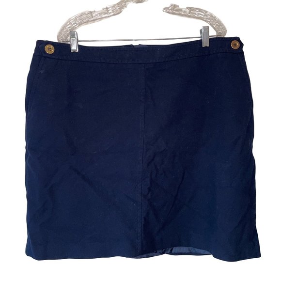 Talbots Dresses & Skirts - Talbots 22W Petite Pencil Skirt Navy Blue Gold Button